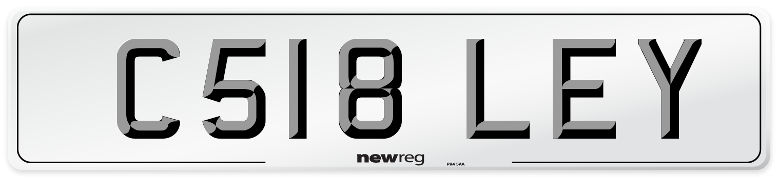 C518 LEY Number Plate from New Reg